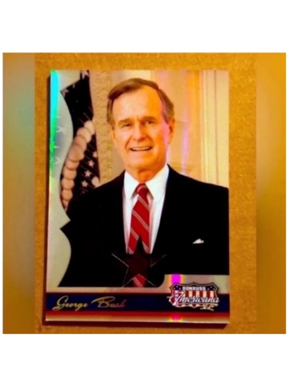 🔥NOW $30🔥 George Bush 2008 USA President Worn Tie Clothing Card Serial /500